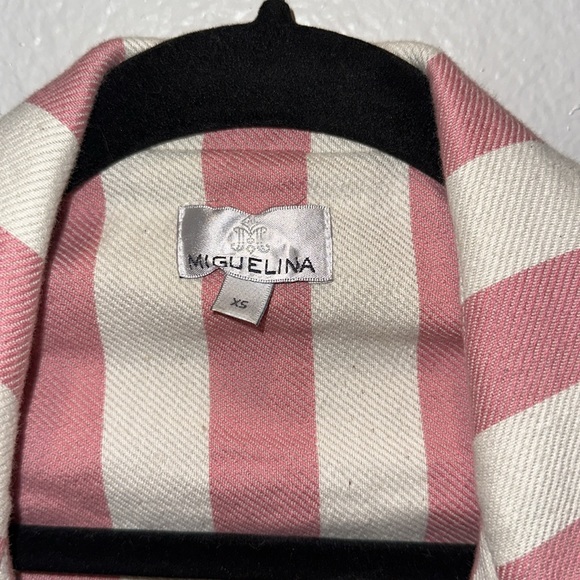 MIGUELINA *Chiara* pink ivory stripe double breasted blazer jacket XS - Picture 6 of 11
